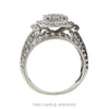 2cttw Round Diamond Cluster Bridal Ring with Diamond Halo and Heavily Accented Sides in 10k White Gold - Thumbnail 3