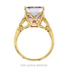 Front-facing view of the 14k yellow gold alexandrite ring showing color-change stone - Thumbnail 3