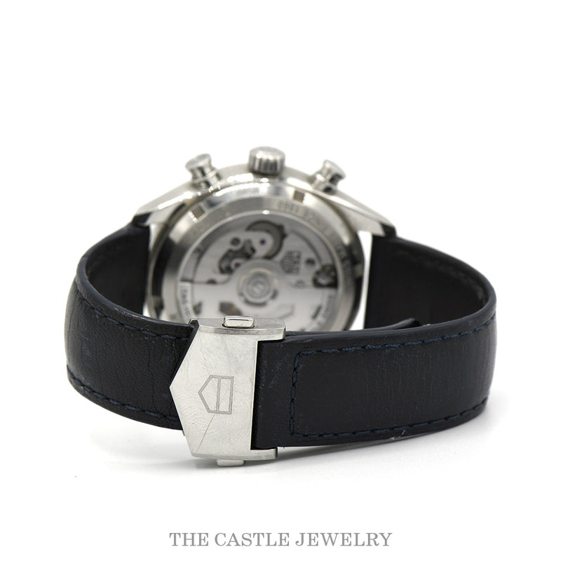 Exhibition caseback showing Calibre 16 movement on TAG Heuer Carrera