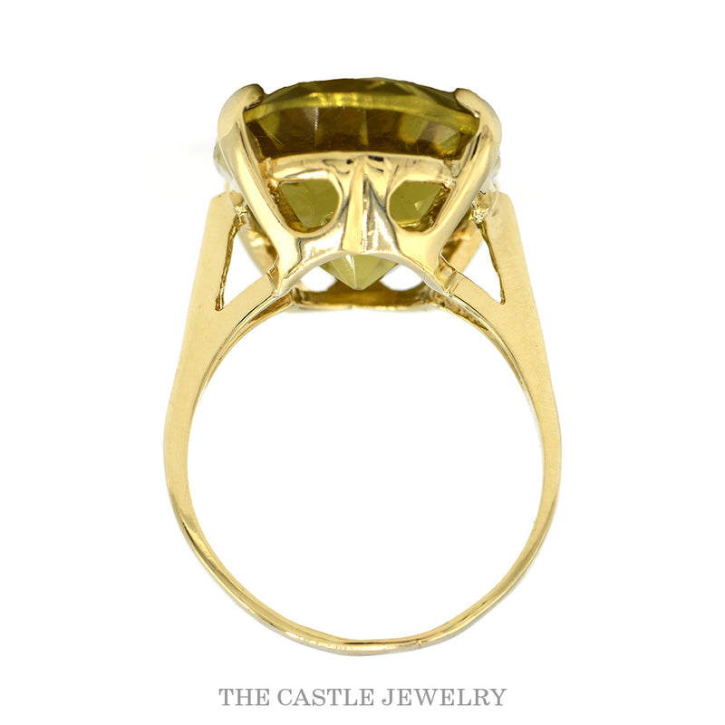 Large Oval Citrine Ring in 14k Yellow Gold