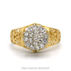 14k yellow gold 19 diamond Kentucky cluster ring — top view - Thumbnail 1