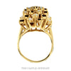 Round Opal and Garnet Swirled Cluster Ring in 14k Yellow Gold - Thumbnail 3