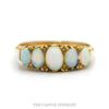 5 Oval Opal Band with Diamond Accents in 18k Yellow Gold