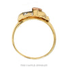 Tri Gold Elephant Ring with Ruby Eye & Cubic Zirconia Accents in 14k Yellow, White & Rose Gold - Thumbnail 2