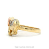 Tri Gold Elephant Ring with Ruby Eye & Cubic Zirconia Accents in 14k Yellow, White & Rose Gold - Thumbnail 3