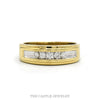 10k two tone gold nick-set five diamond wedding band — top view - Thumbnail 1