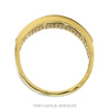 Front-facing view of the five stone nick-set diamond wedding band in 10k two tone gold - Thumbnail 3