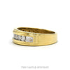 Side profile of the 10k two tone gold nick-set diamond wedding band - Thumbnail 2
