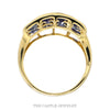 3 Row Channel Set Oval Tanzanite Wide Band Cluster Ring in 10k Yellow Gold - Thumbnail 2