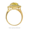 Cushion Cut Peridot Cocktail Ring with Diamond & Peridot Double Halo in 14k Yellow Gold - Thumbnail 3