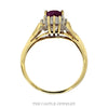 Oval Ruby Ring with Illusion Set Diamond Halo in 10k Yellow Gold - Thumbnail 2