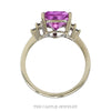 Front-facing view of the 10k white gold trillion pink sapphire ring - Thumbnail 3