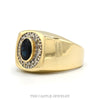 Side profile of the 10k yellow gold sapphire signet ring - Thumbnail 2