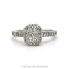10k white gold cushion diamond cluster halo ring — top view - Thumbnail 1
