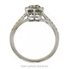 Front-facing view of the 10k white gold cushion diamond halo ring - Thumbnail 3