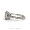 Side profile of the 10k white gold diamond cluster ring - Thumbnail 2