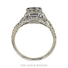 Front-facing view of the square shaped diamond cluster ring with twisted sides in 14k white gold - Thumbnail 3