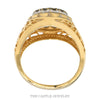 Front-facing view of the 14k yellow gold diamond cluster ring - Thumbnail 3