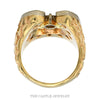 Front-facing view of the 14k yellow gold men's diamond horseshoe ring - Thumbnail 3