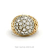 2cttw 19 diamond Kentucky cluster ring with open scroll sides in 10k yellow gold — top view - Thumbnail 1
