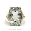 10k yellow gold elongated cushion aquamarine ring — top view - Thumbnail 1