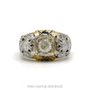 Scottish Rite 32nd degree Masonic ring with 1ct diamond and white gold double eagles — top view - Thumbnail 1