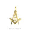 Front-facing detail of the openwork Masonic square and compass pendant in 10k yellow gold - Thumbnail 3