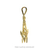 Side profile of the 10k yellow gold Masonic square and compass pendant - Thumbnail 2