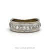 10k white gold lab grown 3/4cttw nick set diamond band with milgrain edges — top view - Thumbnail 1