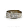 Side profile of the lab grown diamond band showing the domed shank and stepped edges - Thumbnail 2