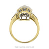 Front-facing view of the three sapphire shield ring in 10k two-tone gold - Thumbnail 3