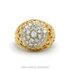1cttw diamond Kentucky cluster ring with floral filigree sides in 14k yellow gold — top view - Thumbnail 1