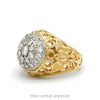 Side profile of the Kentucky cluster ring showing the pierced floral filigree shoulder and domed head - Thumbnail 2