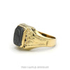 Side profile of the men's intaglio ring showing the ribbed engraved shoulder - Thumbnail 2
