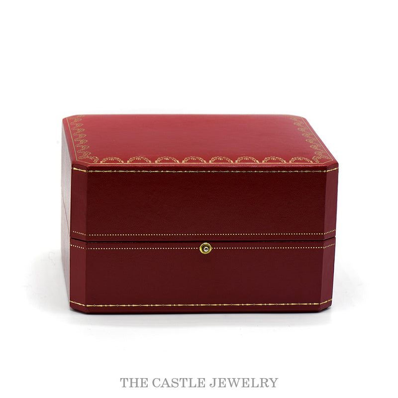 The red Cartier presentation box, closed
