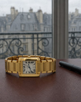 Cartier Tank Française 1840 Automatic Watch with Roman Dial in 18k Yellow Gold
