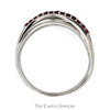 Ruby & Diamond Curved Crossover Designed Ring in 14k White Gold - Thumbnail 2