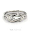 1/2ct Diamond Solitaire Love Knot Ring in 14k White Gold - Thumbnail 1