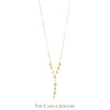 17 Inch Tri Gold Beaded "Y" Designed Link Necklace in 14k White, Rose and Yellow Gold - Thumbnail 1