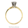 1/2ct Round Diamond Solitaire Engagement Ring in 14k Yellow Gold 6 Prong Mounting - Thumbnail 2