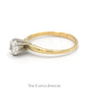 1/2ct Round Diamond Solitaire Engagement Ring in 14k Yellow Gold 6 Prong Mounting - Thumbnail 3