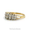 3/4cttw Double Row Diamond Band in 14k Yellow Gold Split Shank Setting - Thumbnail 3