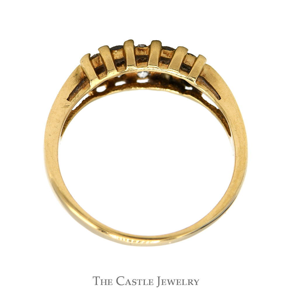 1/2cttw Double Row Diamond Band in 14k Yellow Gold