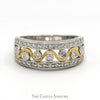 1/3cttw Diamond Band with Wavy Two Tone Design in 14k White and Yellow Gold - Thumbnail 1