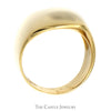Wide Slanted & Polished Unique Fashion Band in 14k Yellow Gold - Size 8 - Thumbnail 2