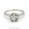 1cttw 5 Round Diamond Cluster Ring in 14k White Gold - Thumbnail 1