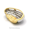 3 Row Swirled Diamond Cluster Slide Pendant in 14k White and Yellow Gold - Thumbnail 3