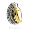 3 Row Swirled Diamond Cluster Slide Pendant in 14k White and Yellow Gold - Thumbnail 2