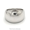 14k White Gold Wide Tapered Polished Dome Ring - Size 8.25 - Thumbnail 1