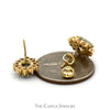 Pear Cut Aquamarine Earrings with Diamond Halos in 10k Yellow Gold - Thumbnail 3